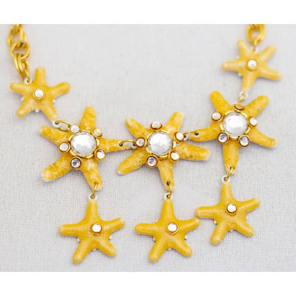 Vintage Gem-Craft Bejeweled Starfish Bib Necklace 16 Inch by CRAFT- A19 - Picture 1 of 4
